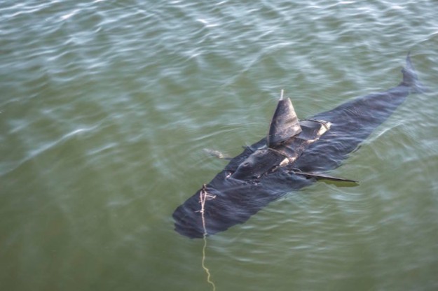 The GhostSwimmer vehicle, developed by the Chief of Naval Operations Rapid Innovation Cell project Silent NEMO, undergoes testing at Joint Expeditionary Base Little Creek - Fort Story. U.S. Navy Photo
